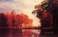 Autumn Woods Albert Bierstadt Landscapes river
